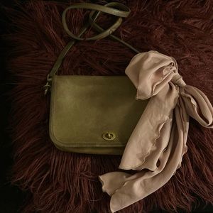 Vintage Coach bag with Vintage scarf